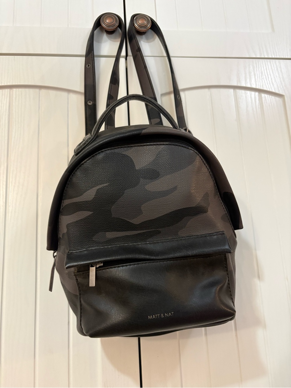 Matt & Nat Black Camo Mini Backpack